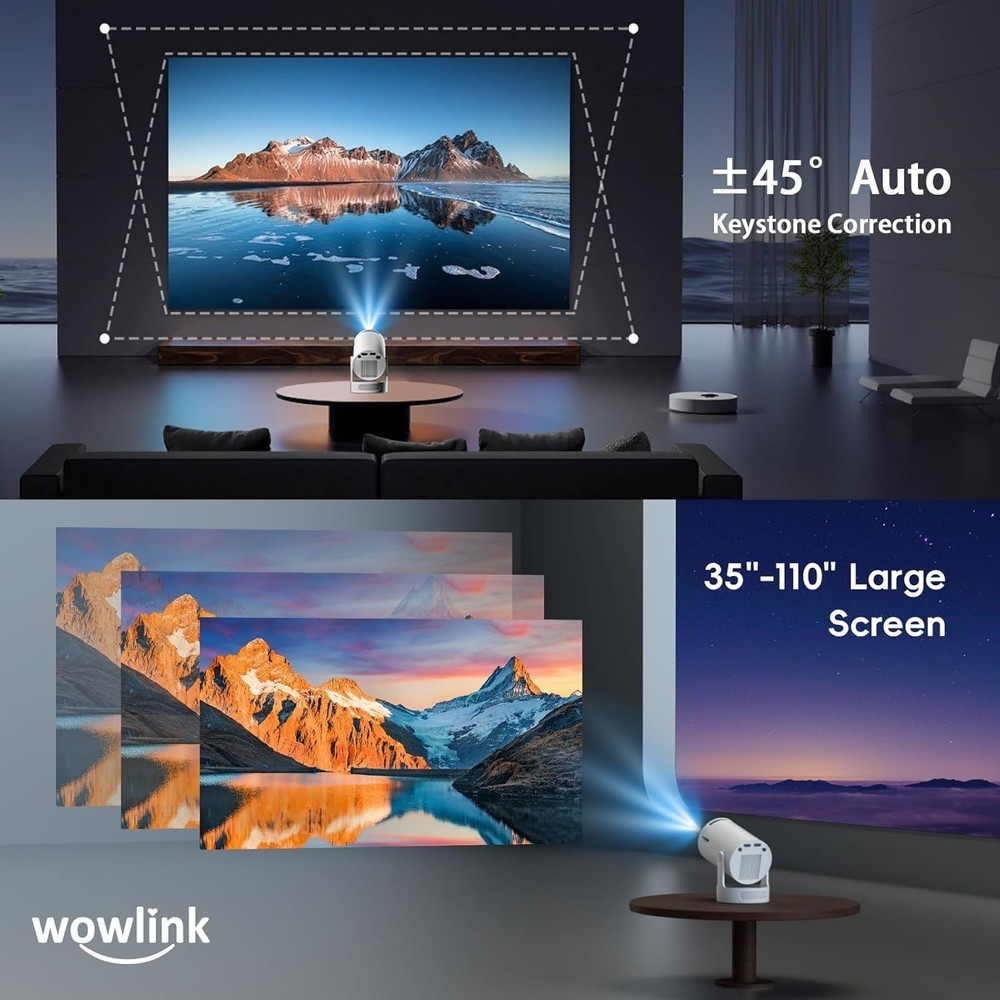 2026 Upgraded Mini Projector with 4K Support, WiFi 6 & Bluetooth 5.4 - Portable
