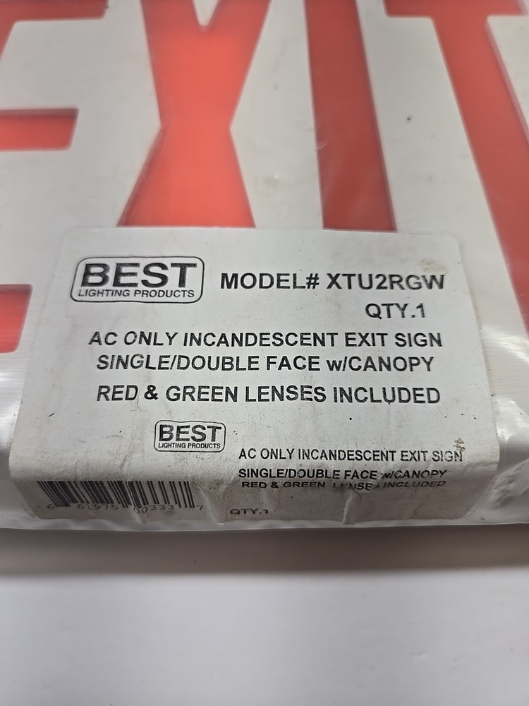 Best Lighting Products AC Only Incandescent Exit Sign Single/double Face...
