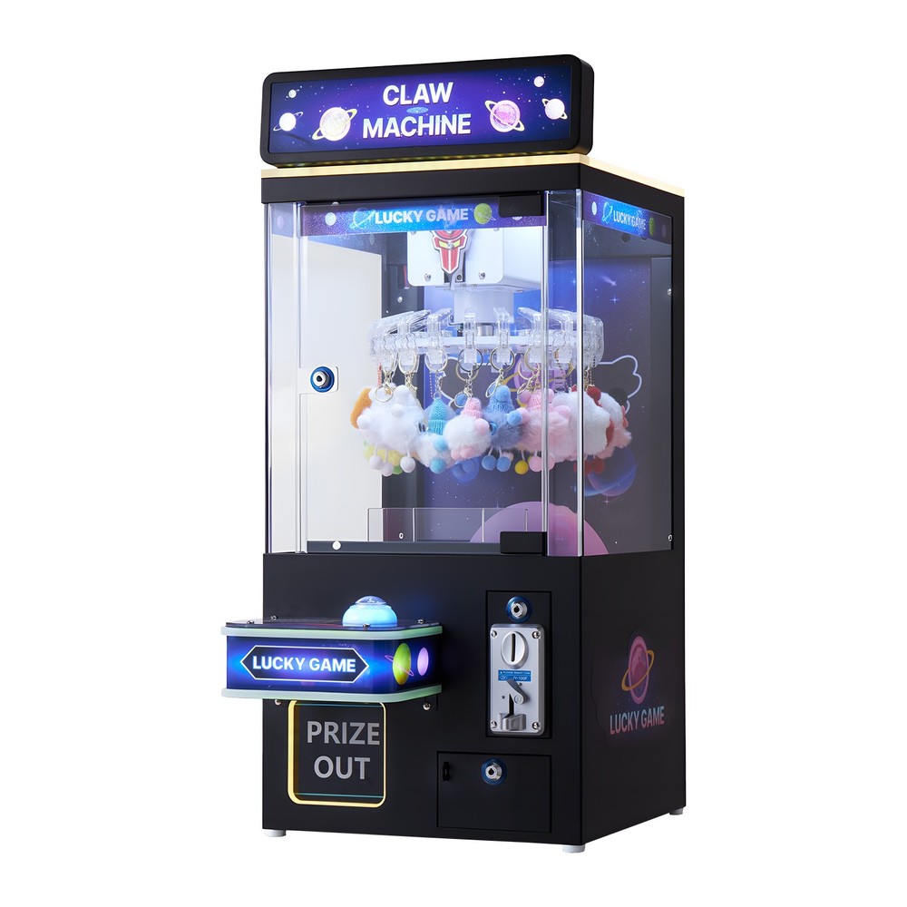 VEVOR Claw Crane Machine Medium Arcade Game with Adjust Difficulty Black Purple