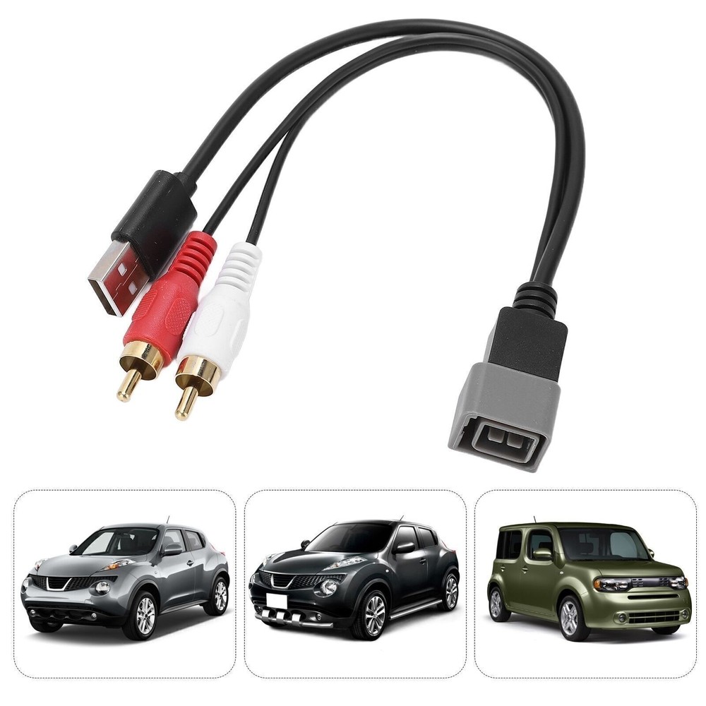 23cm/9.06in 8Pin Car Audio USB RCA Adapter Cable Replacement
