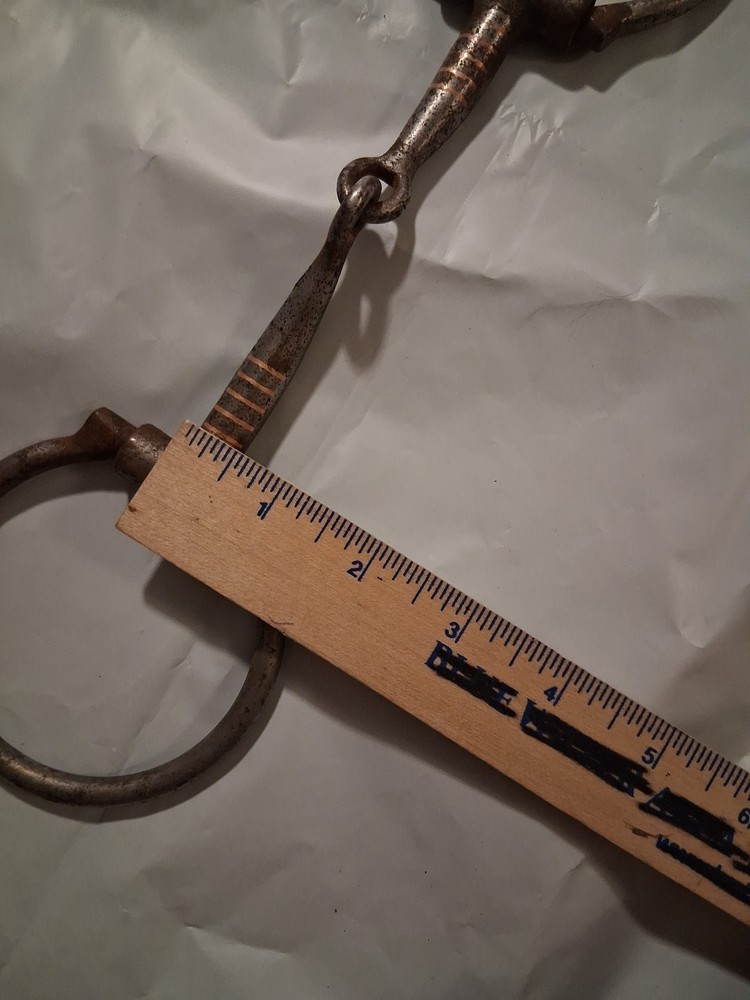 Snaffle Bit 5" D-Ring Heavy 10.4 Oz 3" Rings Copper Inlay
