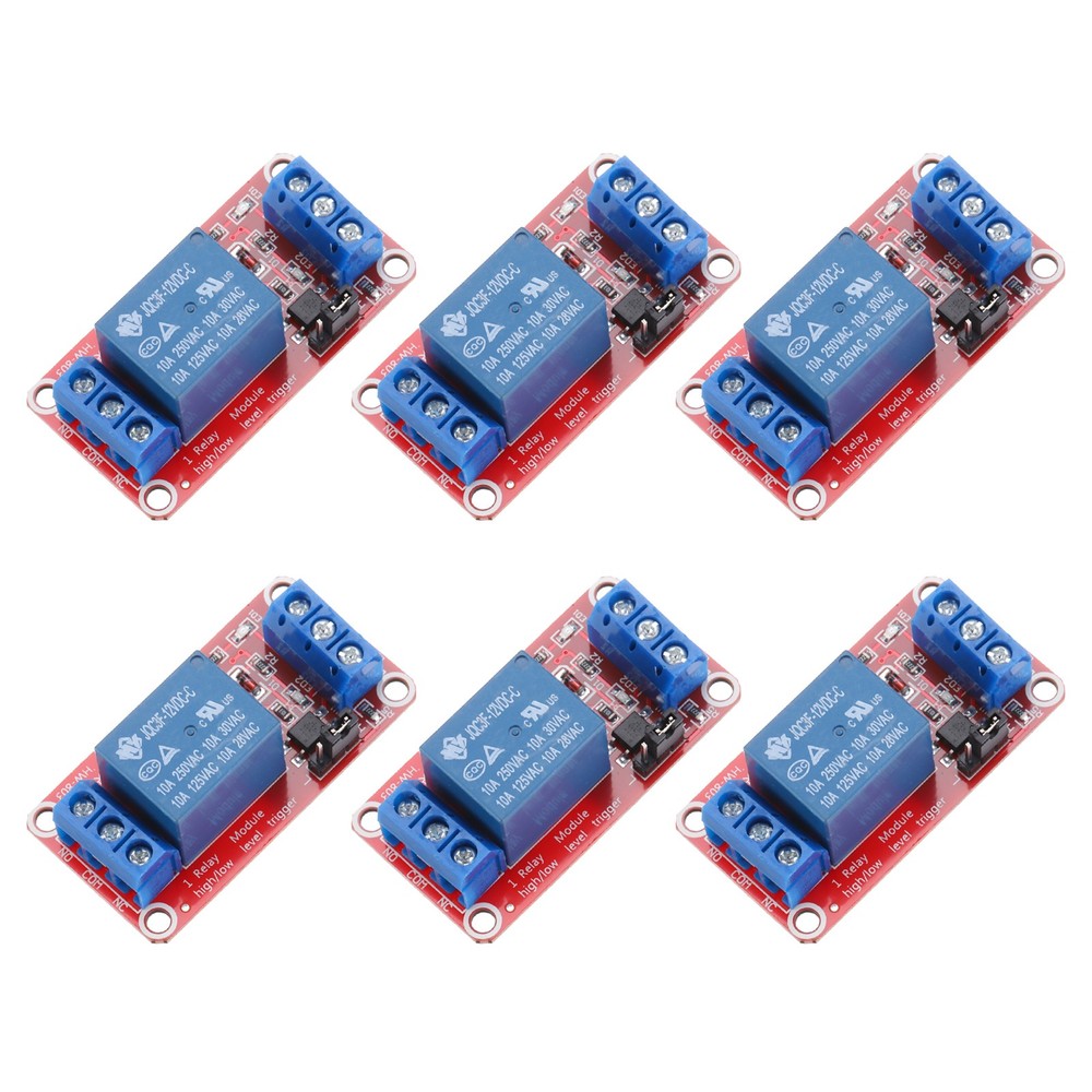 6 x DC 12V 1 Channel Relay Module High or Low Level Trigger for Electronics