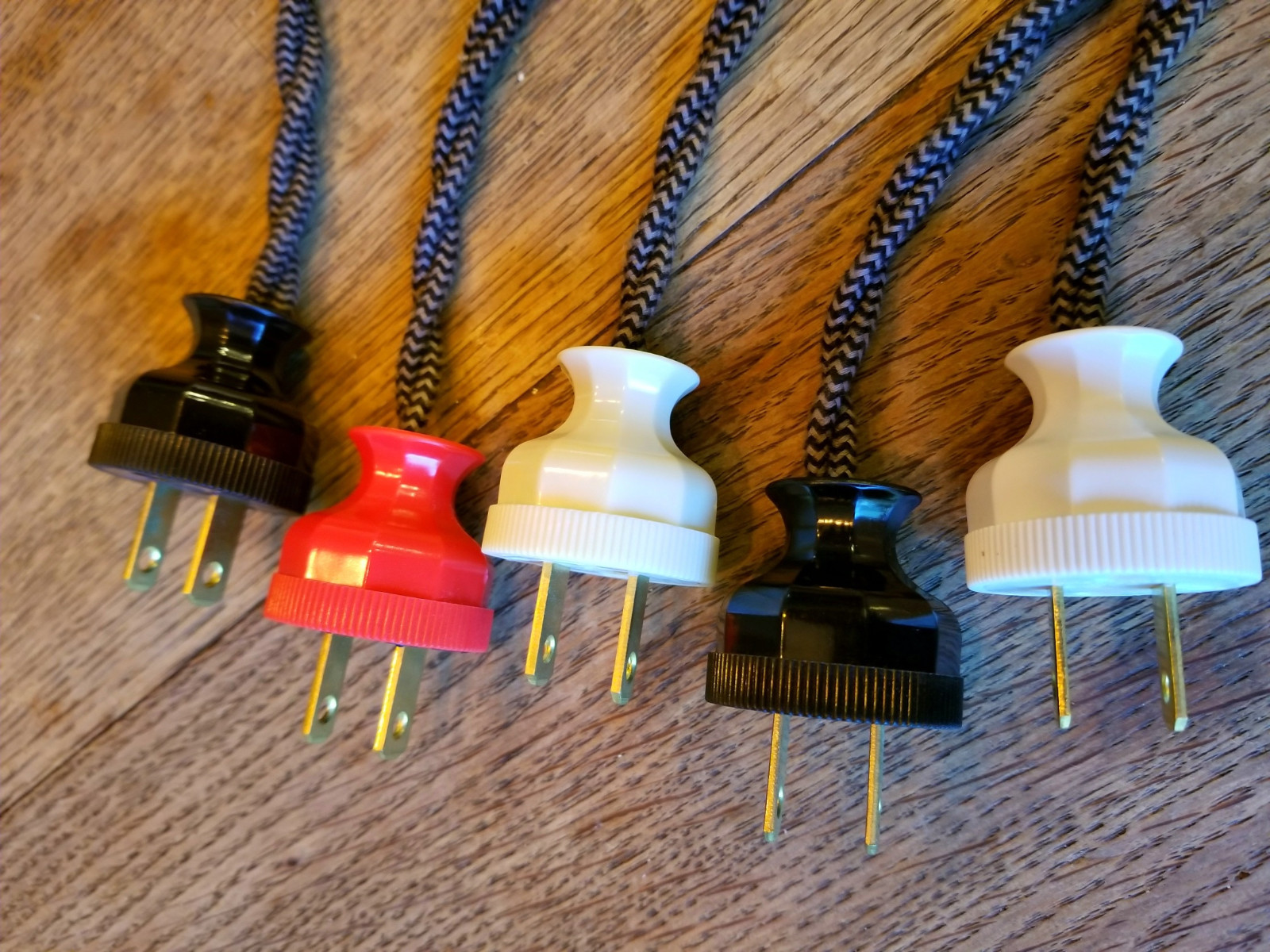 Antique Replica Electrical Plug - Long neck decagon design polarized cord rewire