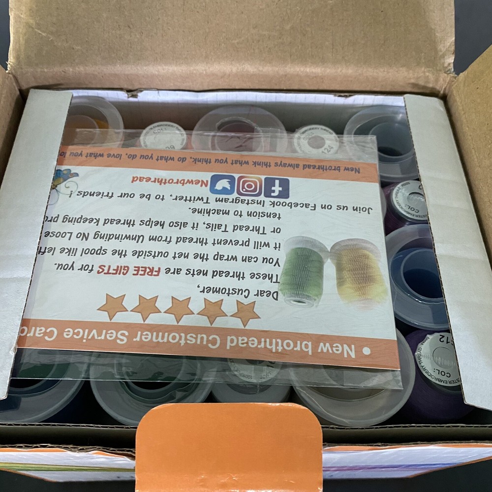 New Brothread 40 Brother Colors Polyester Embroidery Machine Thread Kit 500M