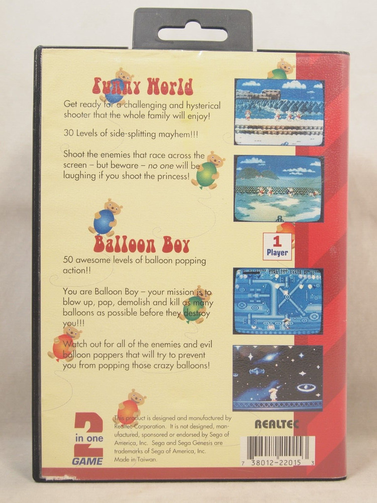 Funny World & Balloon Boy Case (SEGA Genesis) Authentic BOX ONLY