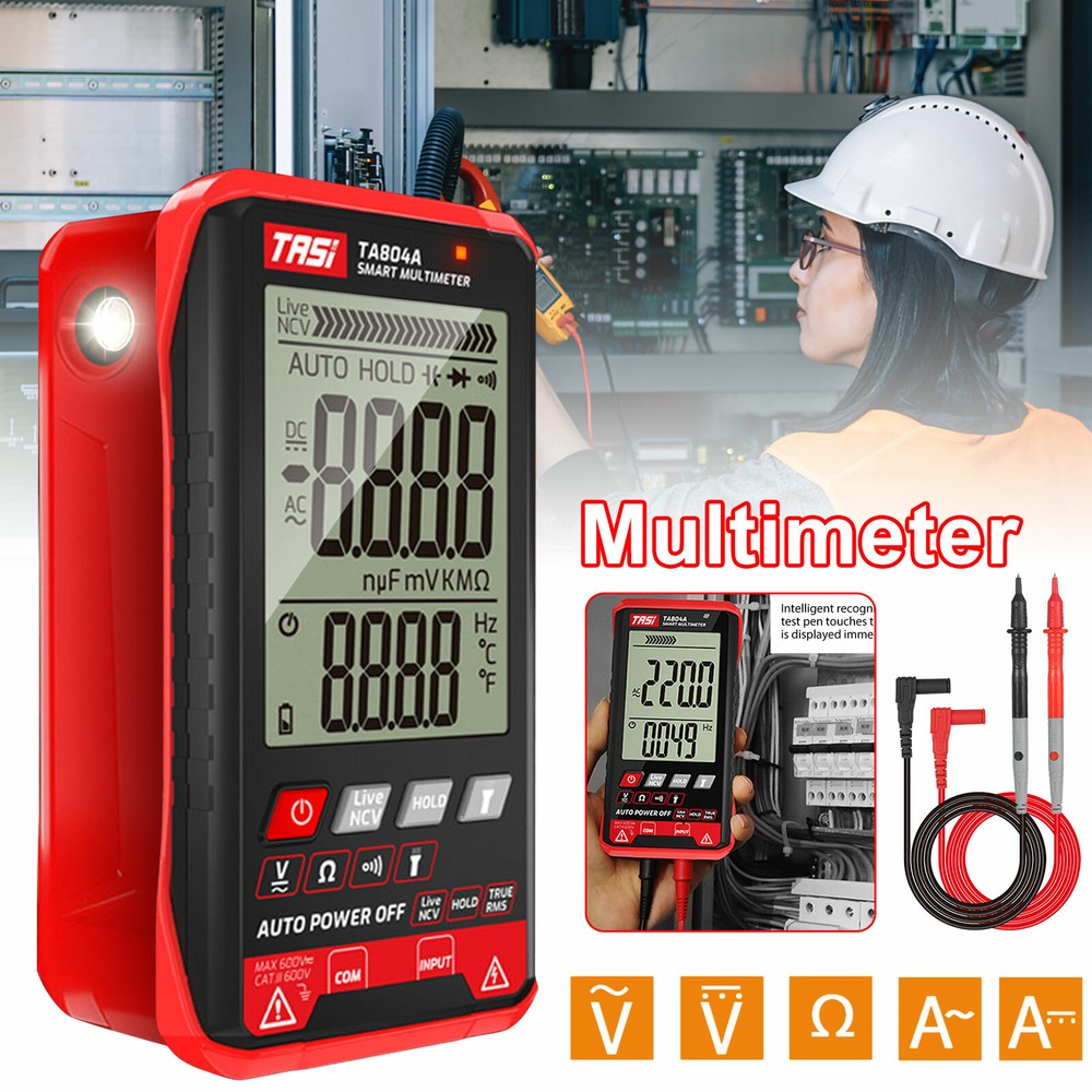 Digital Multimeter Voltmeter Ammeter AC DC Volt Ohmmeter Tester Meter Auto Range