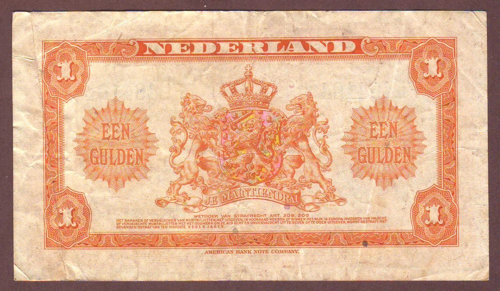 NETHERLANDS 1 Gulden 1943