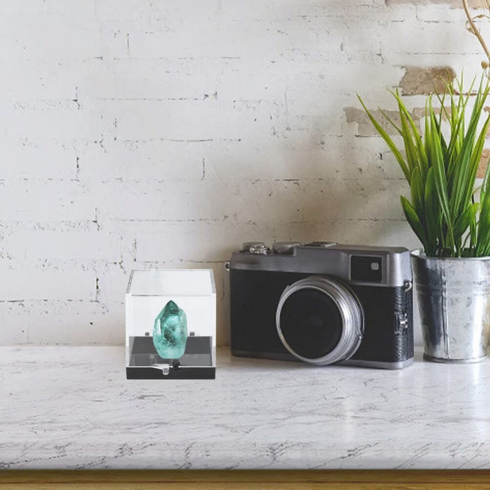 DOITOOL Mineral Display Box 12Pcs Transparent Square Plastic Specimen Display...