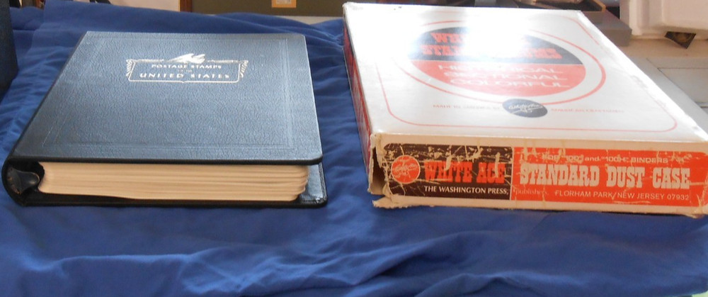 WHITE ACE COMMEMORATIVE STAMPS OF THE UNITED STATES ALBUM WITH DUST COVER & BOX