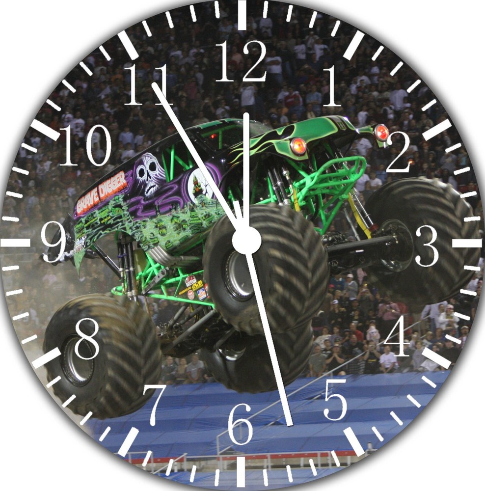 Monster Jam Truck Wall Clock E128 Personalized option with adding name