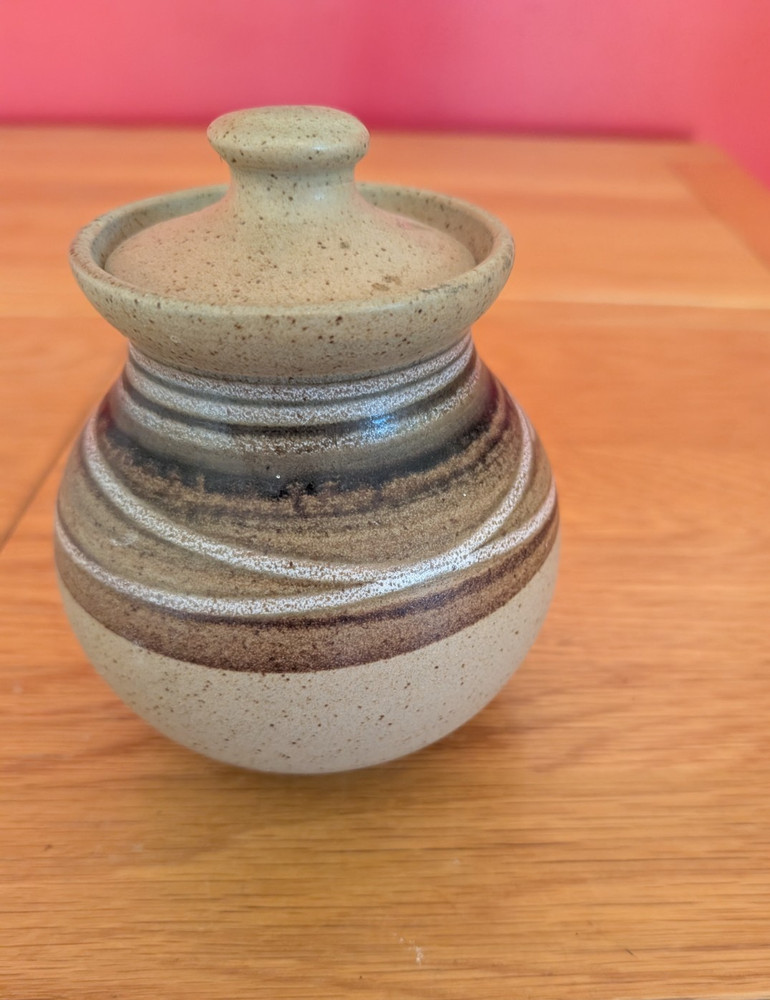 Studio Pottery lca studio Glazed Lidded pot 6.5 " high