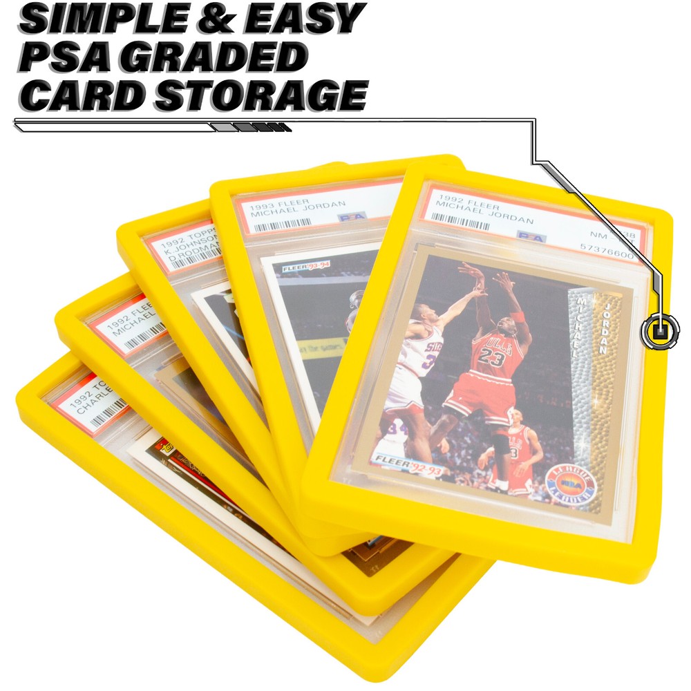 CM PSA 5 Pack Stackable Display Case Up to 35pt Cards Slab Protector Bumper