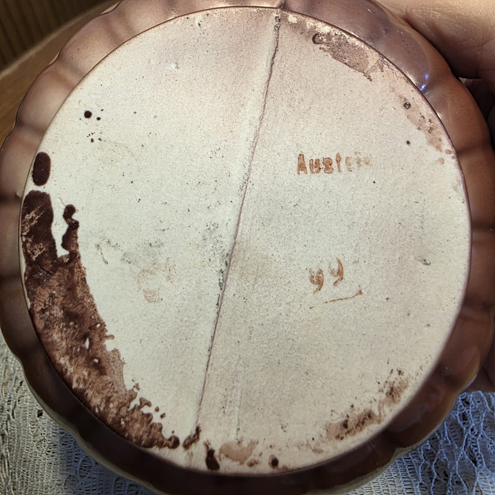 Antique Victorian Porcelain Squat Bud Vase 2 Handled Austria Portrait Vintage