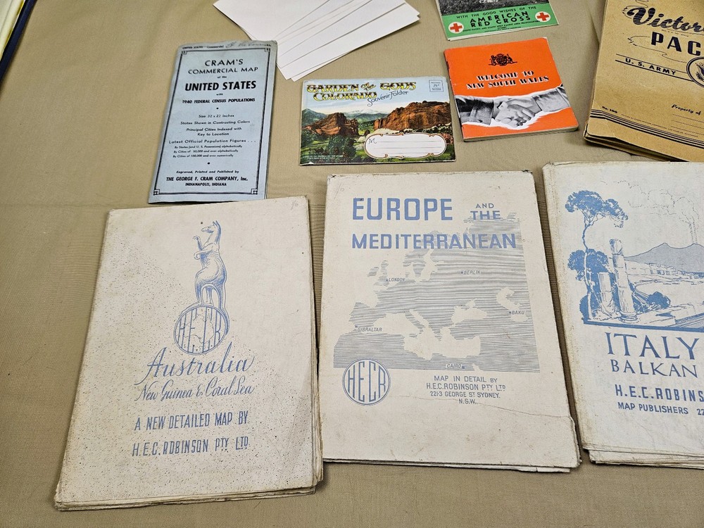 Literature & Maps from WWII footlocker