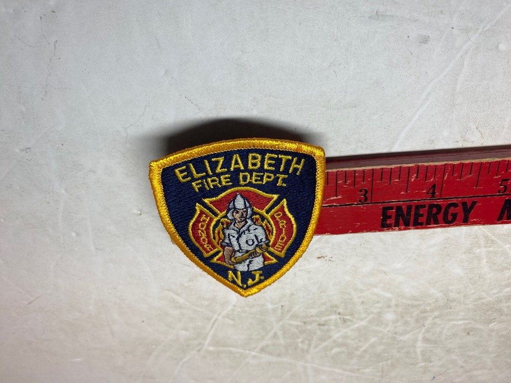 Vintage Embroidered Elizabeth Fire Department Hat Patch
