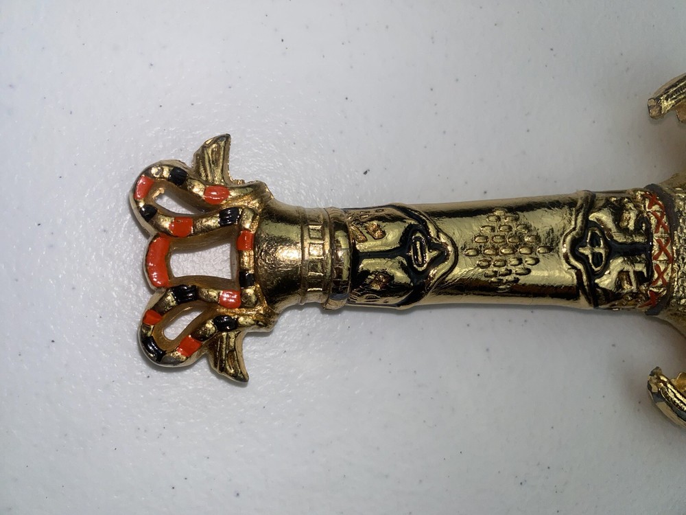 Decorative Dagger Heavy Gold Tone Handle (Needs TLC) 12” Blade
