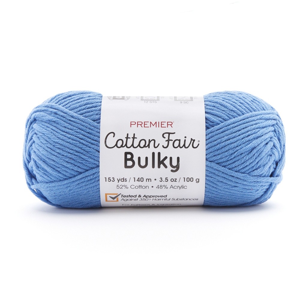 Premier Yarns Cotton Fair Bulky Yarn - Solid-Cornflower