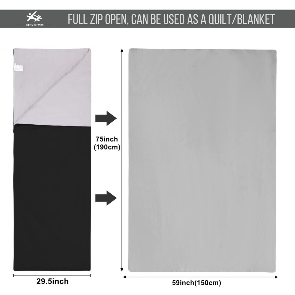 Warm Weather Sleeping Bag - Portable, Waterproof, Compact Lightweight, Packable