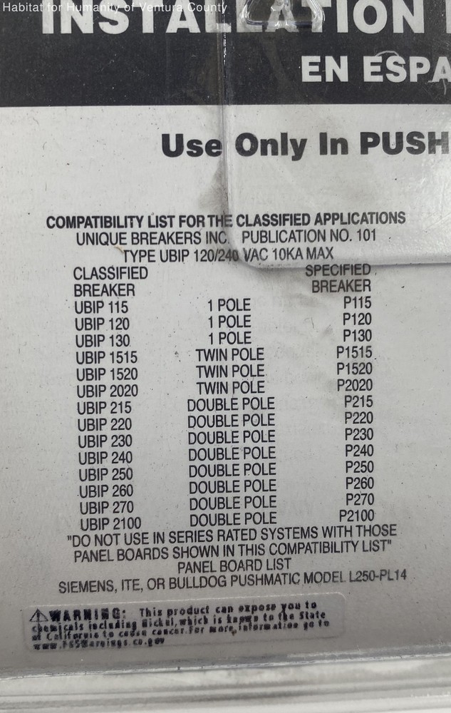Type Ubi P Circuit Breaker