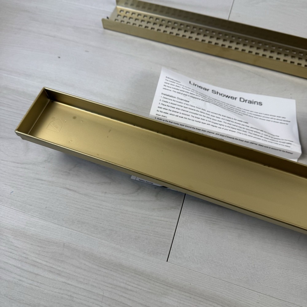 36 Inch Linear Shower Drain Rectangular Floor Drain with Accessories Square Hole