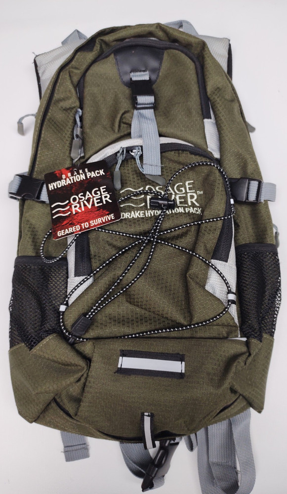NWT Osage River Drake Hydration Pack Green Backpack~Missing Hydration Parts
