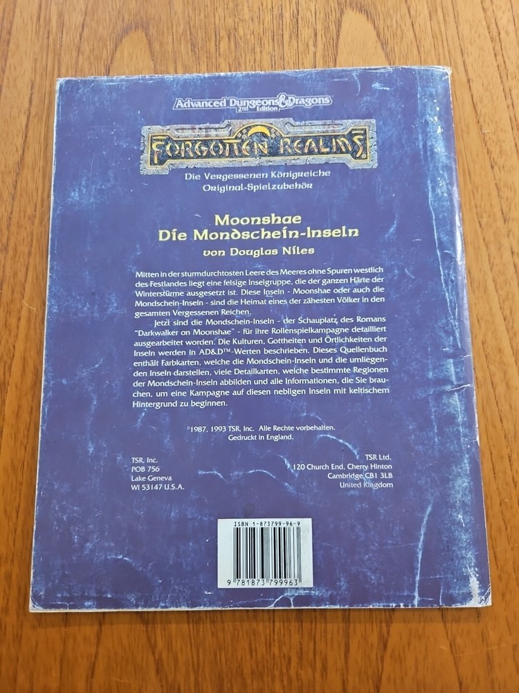 (GERMAN EDITION) Moonshae Forgotten Realms Dungeons & Dragons NO Map
