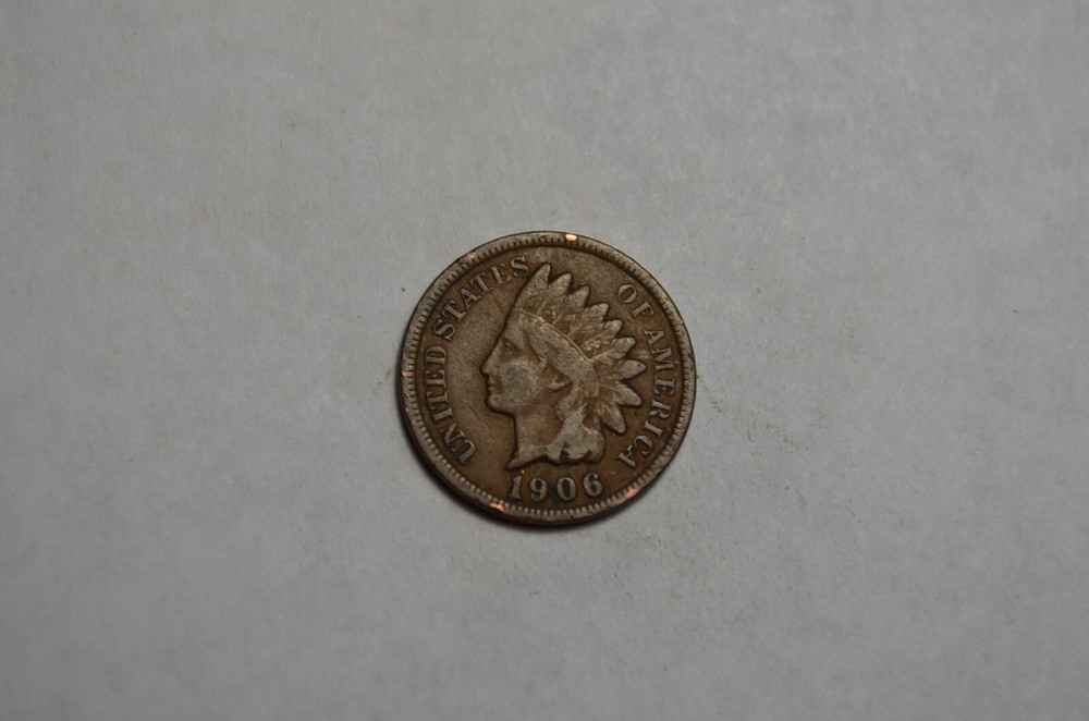 1906 INDIAN HEAD CENT PARTIAL LIBERTY SOLID NICE OLD COIN FREE SHIPPING #61