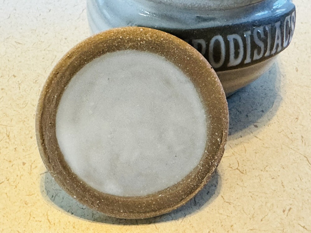 Glazed Aphrodisiacs Pottery Glazed Trinkets Jar Signed Container