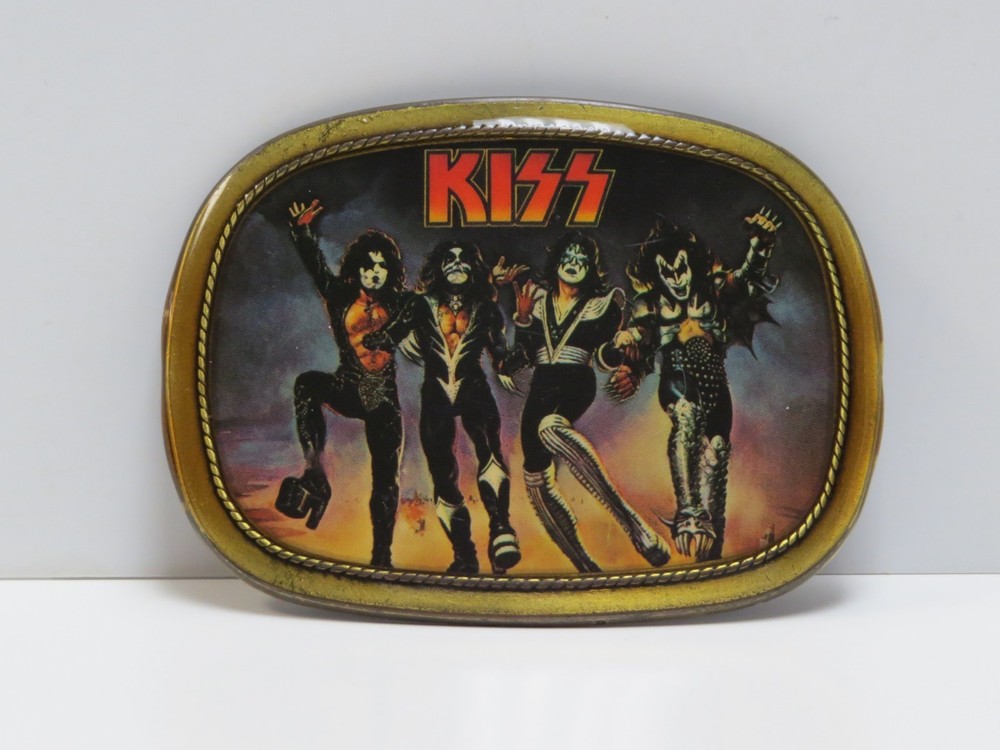 KISS DESTROYER PACIFICA BELT BUCKLE - 1977 VINTAGE AUCOIN - ACE PETER GENE PAUL