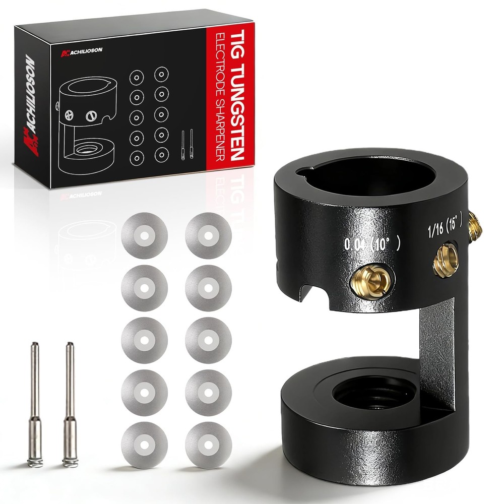 Tungsten Electrode Sharpener - 4 Cut-Off Slots, 10°-22.5° Angles, Precision Grin