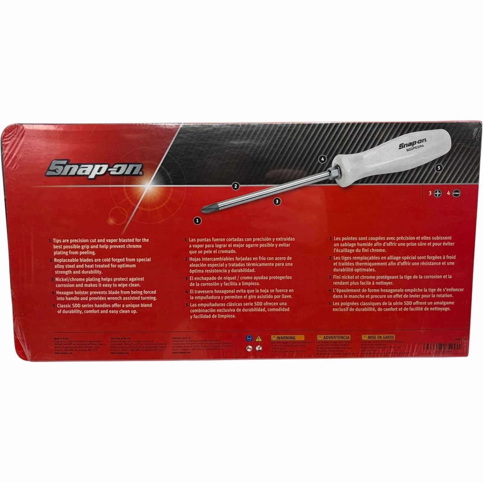 Snap On Tools Pearl White Hard Handle Combination Screwdriver Set SDDX70APW