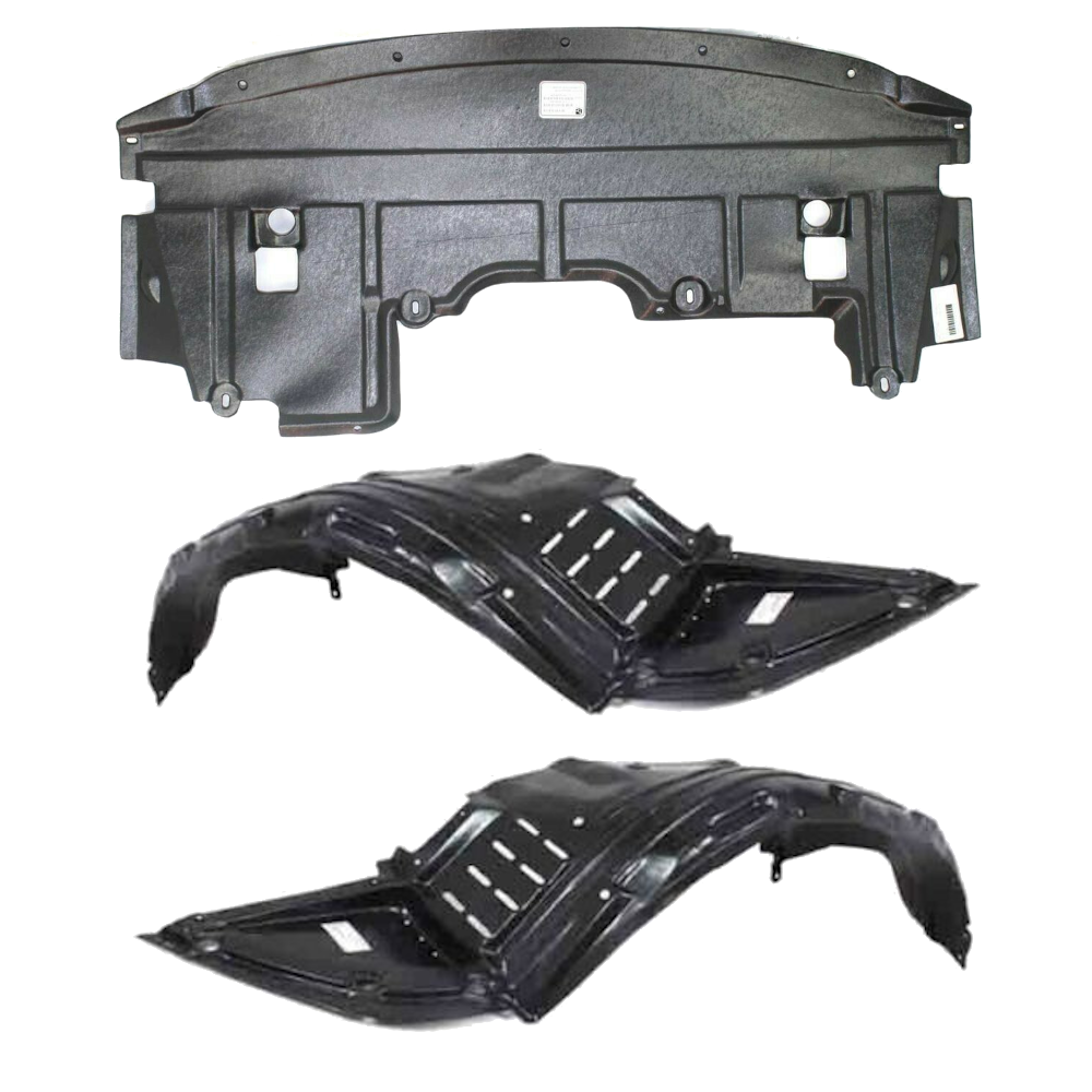 Front Fender Liner & Lower Engine Undercover Set w/ Clips For 2009-2014 Maxima