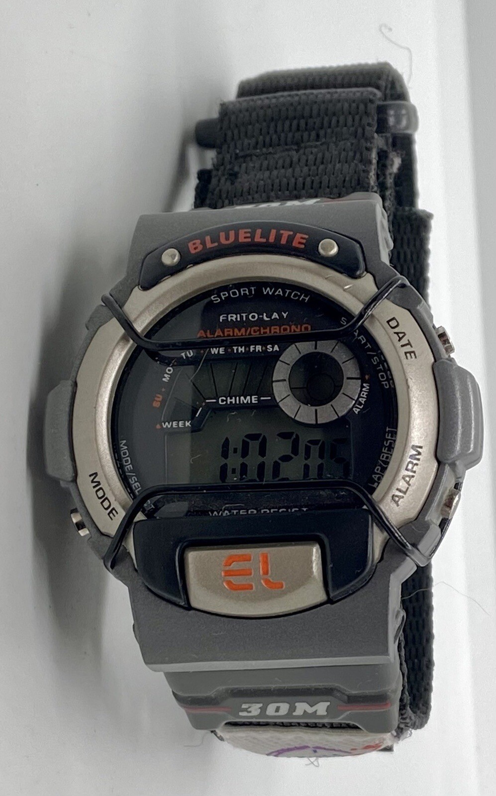 BLUELIGHT AND FRITO LAY MENS WATCH ALARM CHRONO Backlight New Battery Canvas