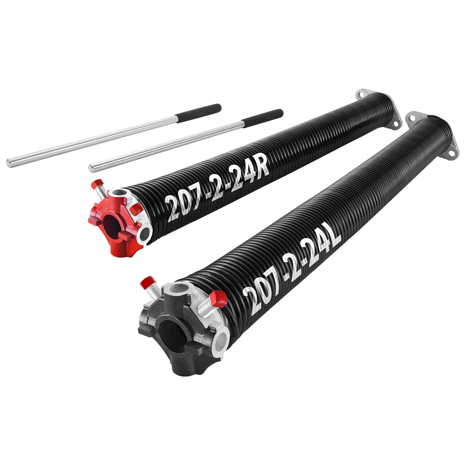 Garage Door Torsion Springs Pair of 0.207 x 2 x 24 inch with Winding Bars