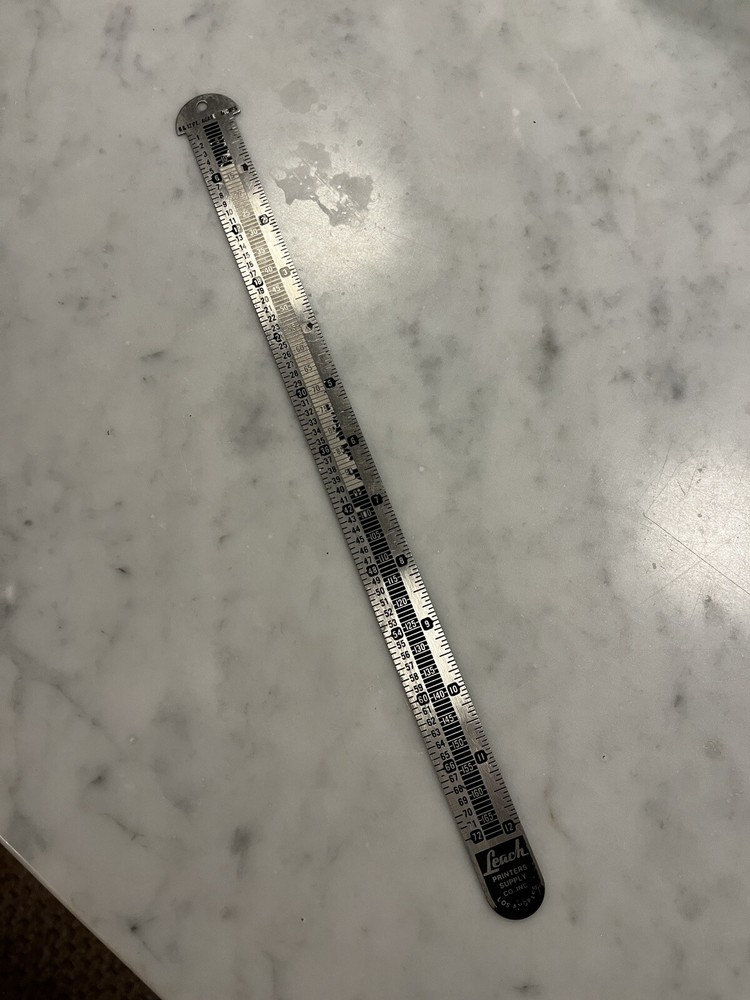 Vintage Printer Layout Ruler by Leach Printers Supply Co Inc