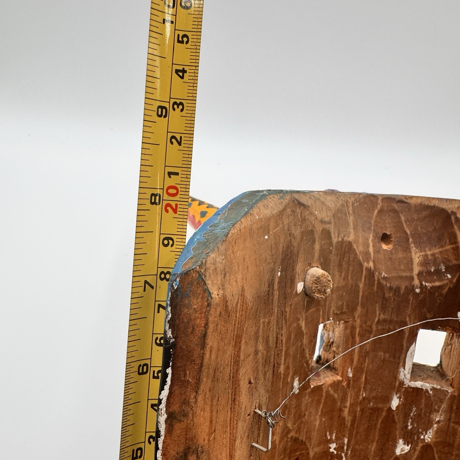 Vintage Guatemalan Festival Bull Mask Hand Carved Wood Folk Art Toro