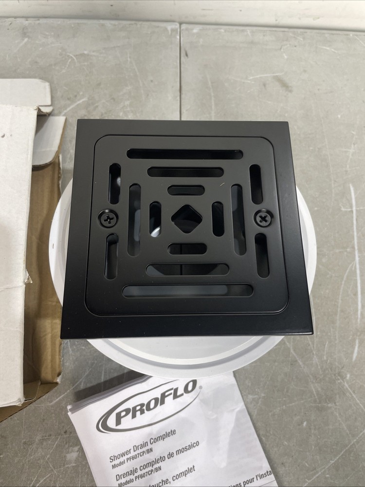 PROFLO PF607MB Square Shower Drain - Black