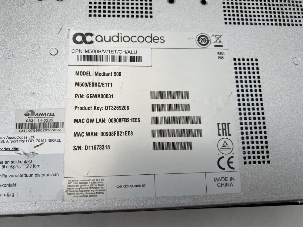 AudioCodes Mediant 500 Session Border Controller