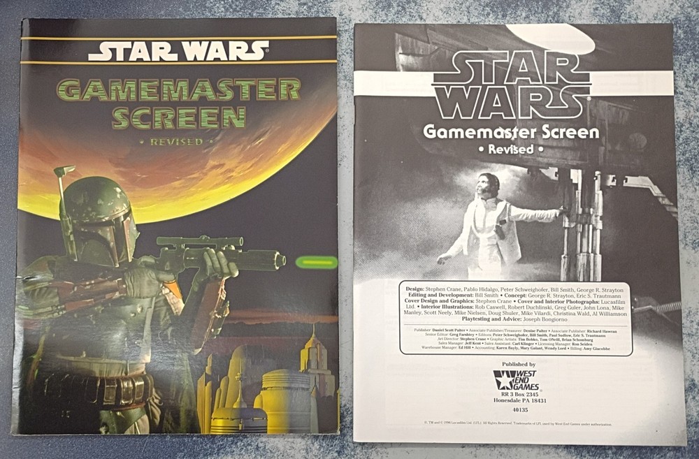STAR WARS GAMEMASTER SCREEN REVISED, SCREEN & 64 Page Booklet WEG, #40135