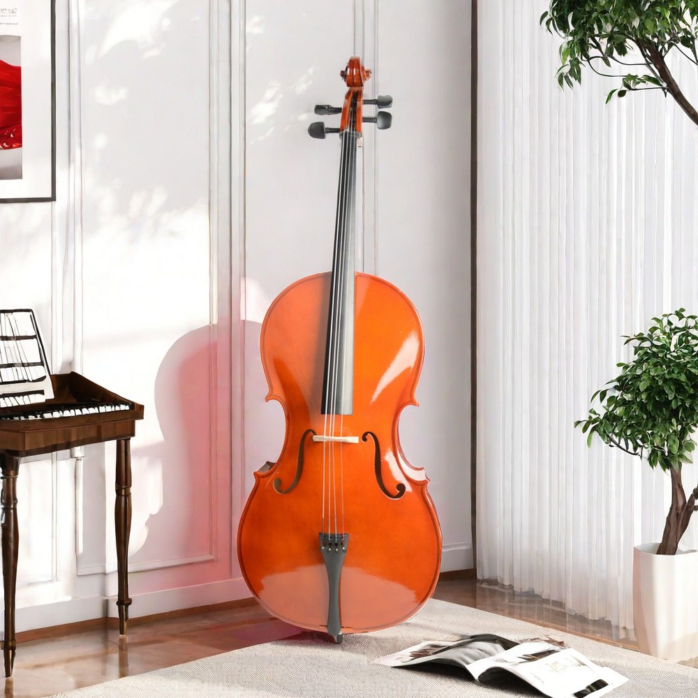 Natural Bright Surface 4/4 Full Size Acoustic Cello,Beginner Cello & Violoncello