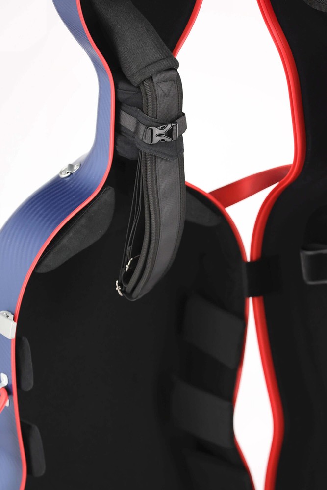 GEWApure cello case polycarbonate, model FUN, blue-red