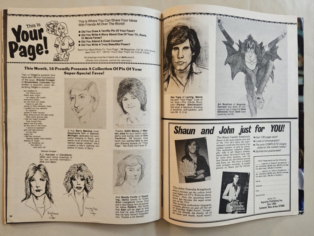 16 Magazine November 1978 KISS, GARRETT, ROLLERS, GIBB