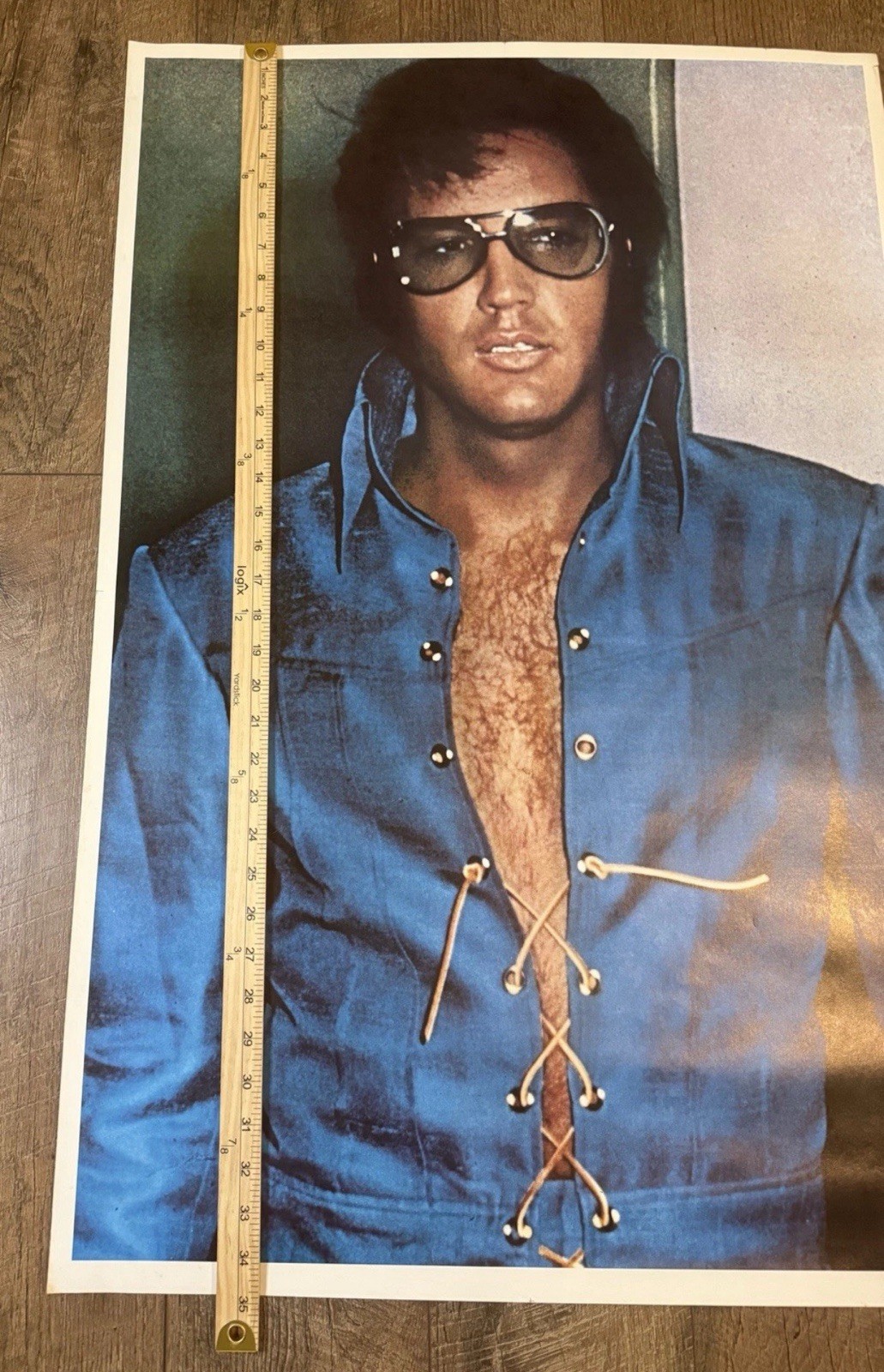 1977 Elvis Presley Blue Suit Memorial Poster 23x35" Original Vintage Rock Music