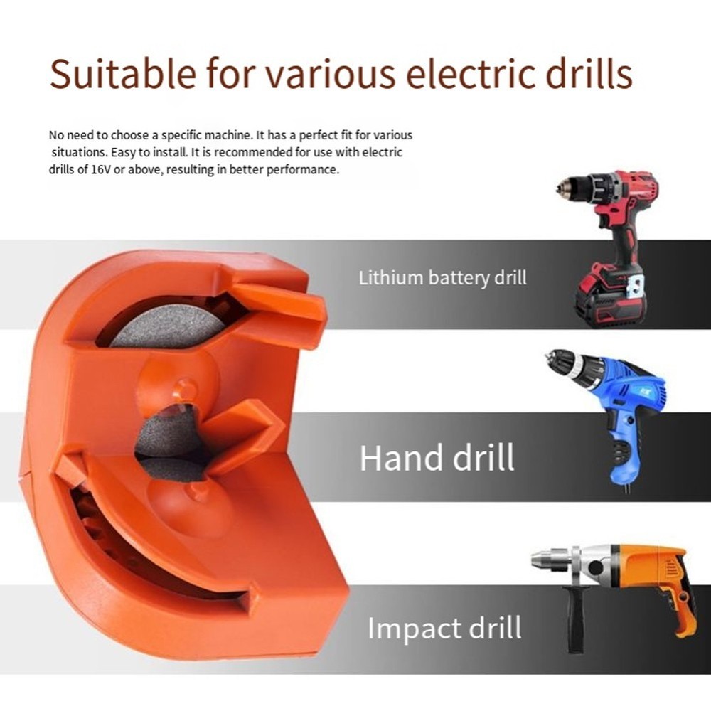 Portable Electric Drill Bit Sharpener with Two Grinding Wheels for Rapid Use