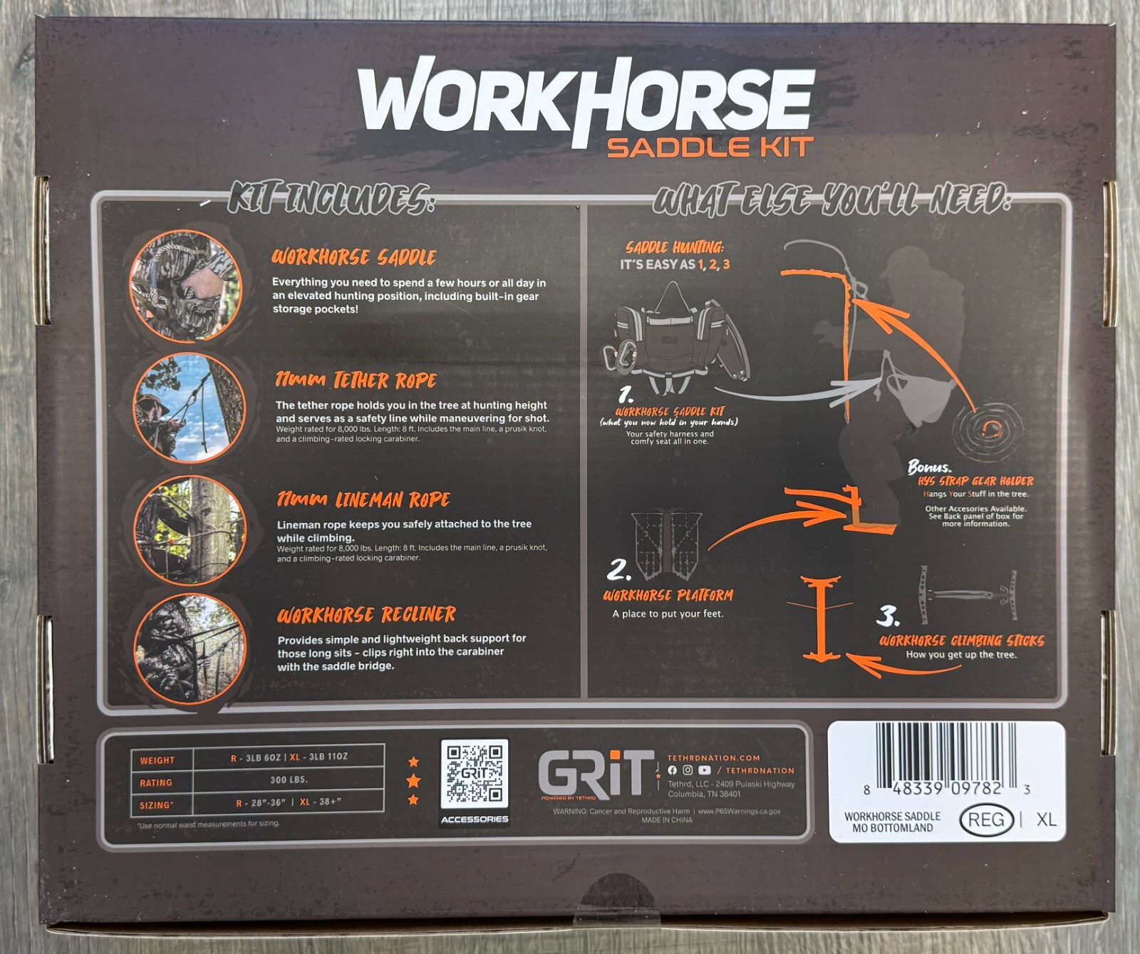 Tethrd Grit Regular Saddle Mossy Oak Bottomland New