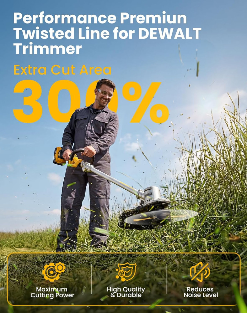Trimmer String Compatible with DEWALT Trimmer, 0.08-Inch 112FT Twisted String Tr