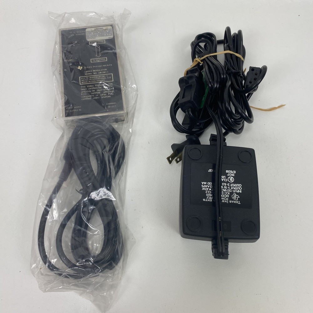 Texas Instruments Computer TI-99/4A Original Box Cords & Docs