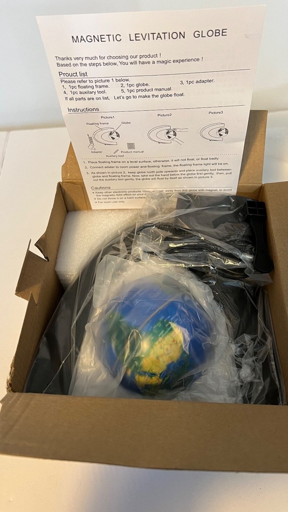 Magnetic Floating Globe- Desk Decor/Gift In Box