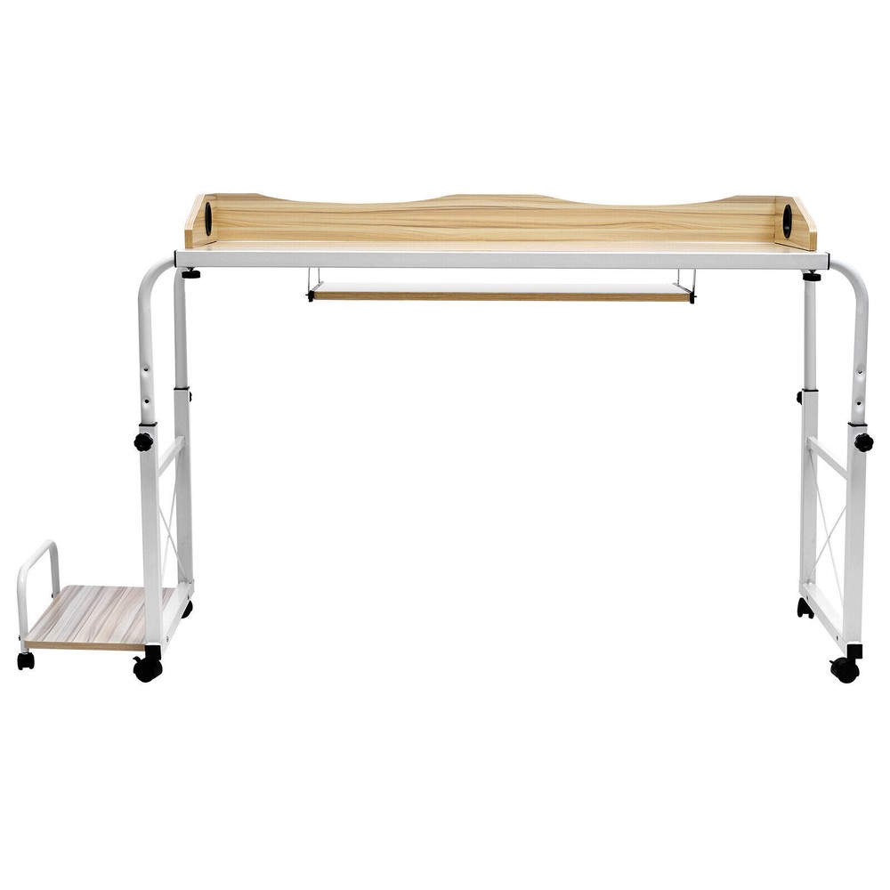 Over bed Table Desk Rolling Height Adjustable Laptop Computer Desk Cart For Home