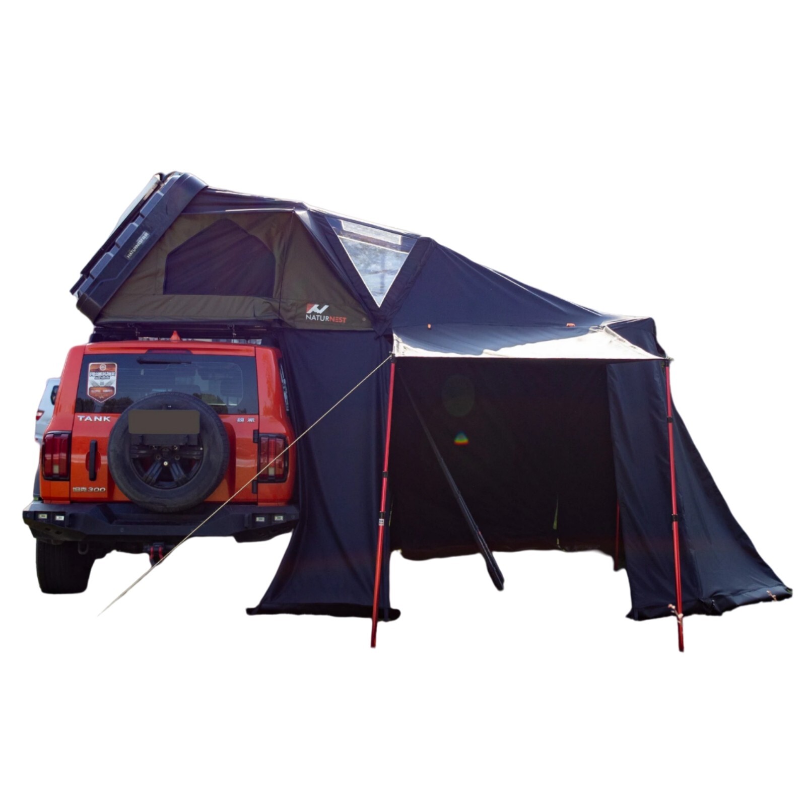 Naturnest ABS Clamshell Roof Top Tent Sirius 1 Plus & Annex Room for Car Camping